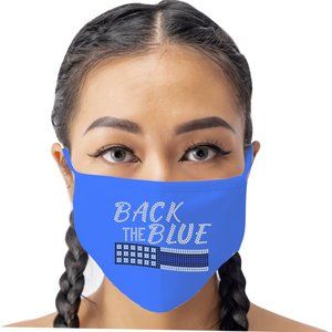 Back the Blue Rhinestone Blingy Mask